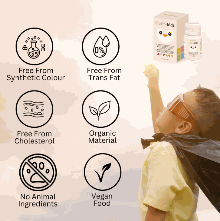 FARMEDY OptifyKids : Brain, Eye & Speech Support Chewables Tablets for Kids