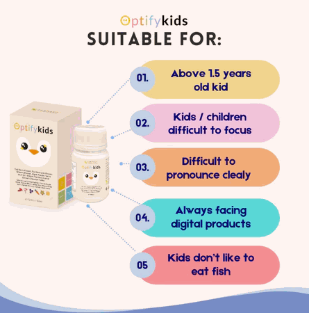 FARMEDY OptifyKids : Brain, Eye & Speech Support Chewables Tablets for Kids